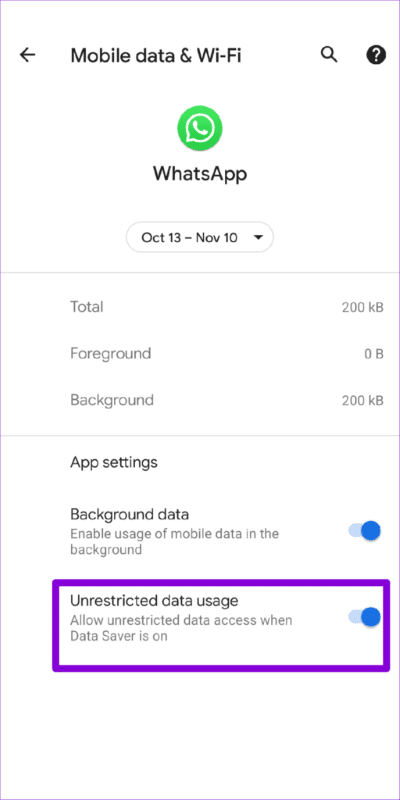 WhatsApp-Unrestricted-Data-Usage-512x1024-1 أفضل 8 طرق لإصلاح حالة WhatsApp لا يتم تحميلها على Android و iPhone