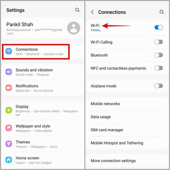 Wi-Fi-Settings-on-Android أفضل 6 طرق لإيقاف تشغيل Wi-Fi تلقائيًا على Android