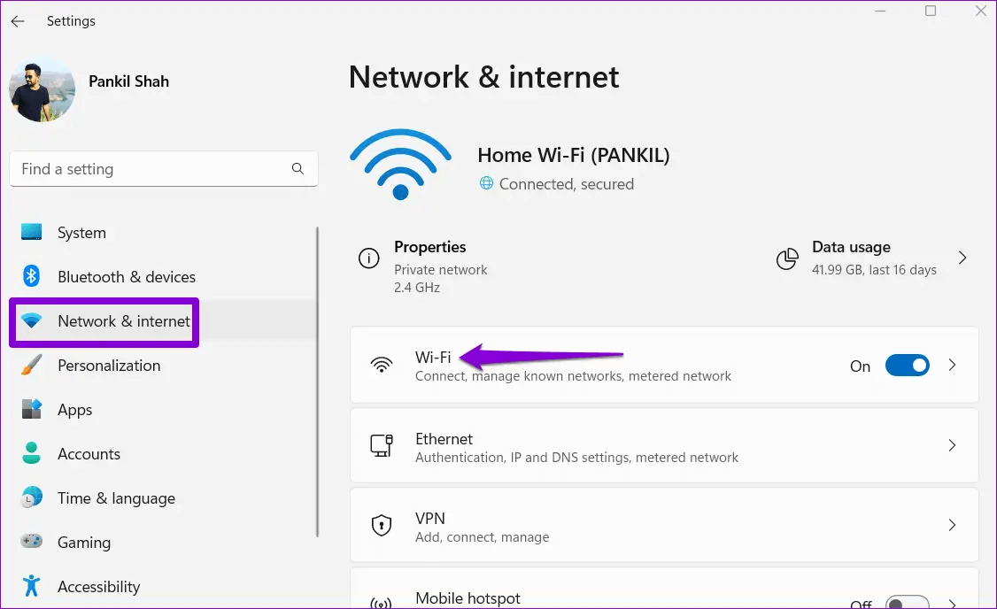 Wi-Fi-on-Windows-11-3 أفضل 6 طرق لعرض قوة إشارة Wi-Fi في Windows 11