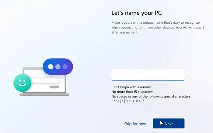 Win11-Without-Microsoft-Name-Your-PC.jpg كيفية استخدام Windows 11 بدون حساب Microsoft