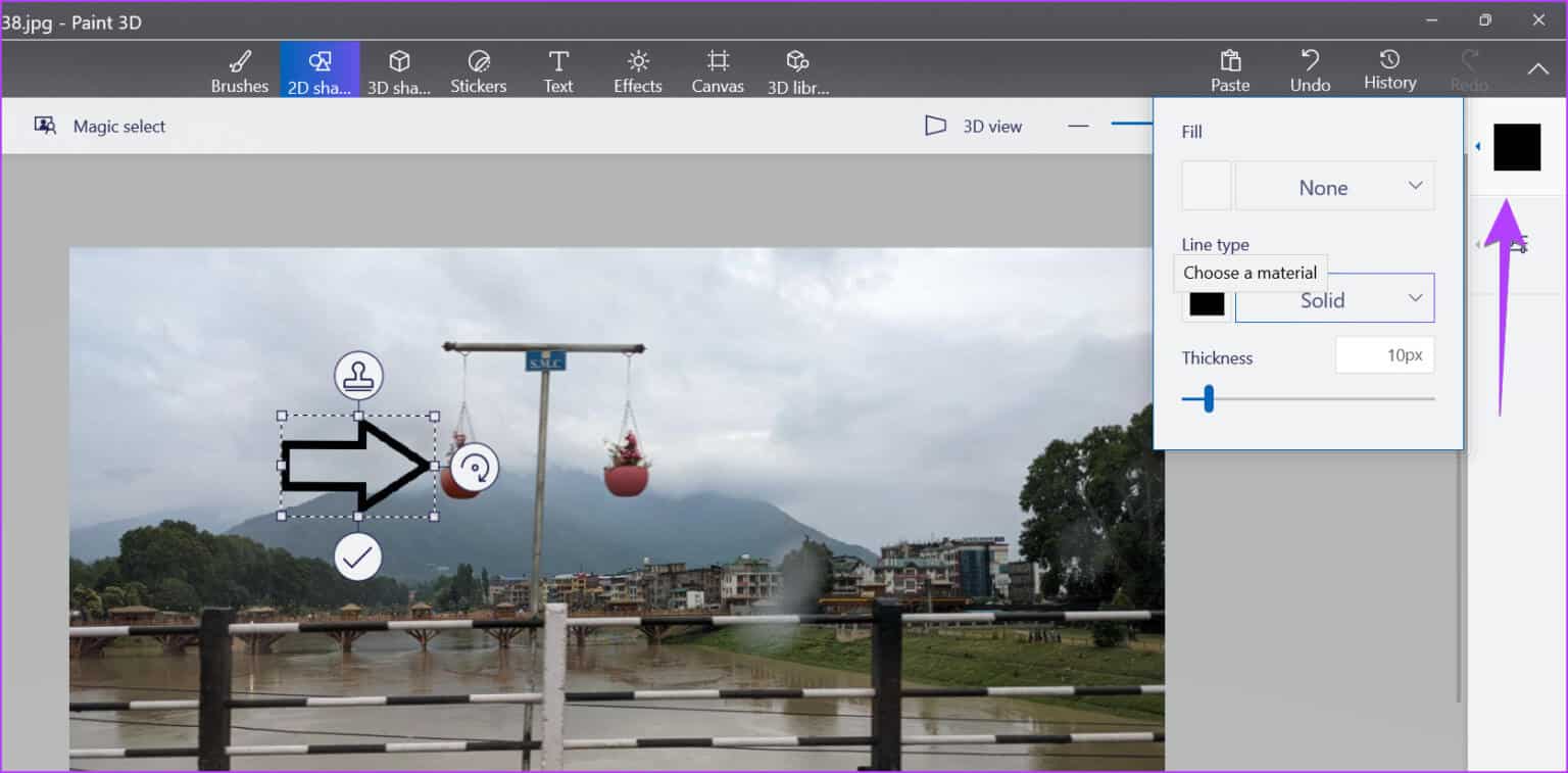 Windows-Paint-3D-Arrow-Edit-Color-1536x757-1 4 طرق لإضافة أسهم أو نص إلى الصور على Windows