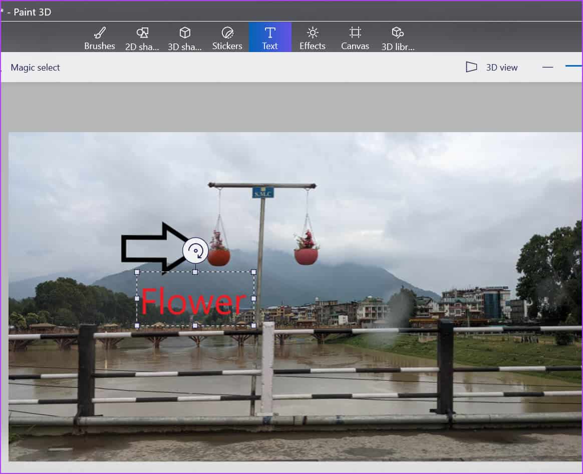Windows-Paint-3D-Text-Add 4 طرق لإضافة أسهم أو نص إلى الصور على Windows