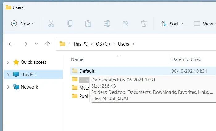 Windows11-User-Profile-NTUserDat.Users-.jpg كيفية إصلاح خطأ "فشل خدمة ملف تعريف المستخدم في تسجيل الدخول" على Windows