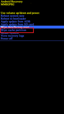 Wipe-cache-partition-Android-Recovery إصلاح خطأ نظام Nox Player