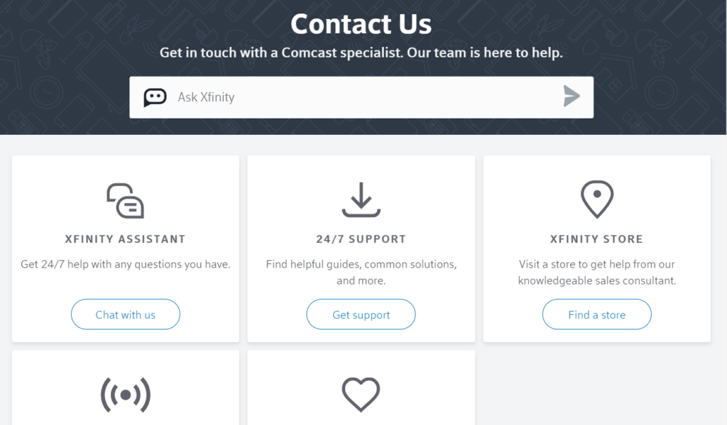 Xfinity-Customer-Service-page-1024x599-1 كيفية إلغاء اشتراك Acorn TV