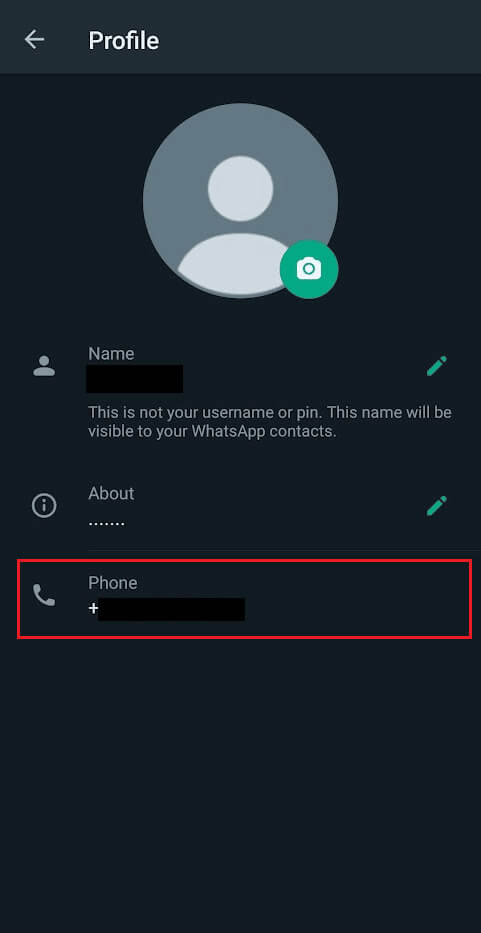 You-will-see-your-WhatsApp-number-under-the-Phone-section هل يعطيك WhatsApp رقم الهاتف منه؟