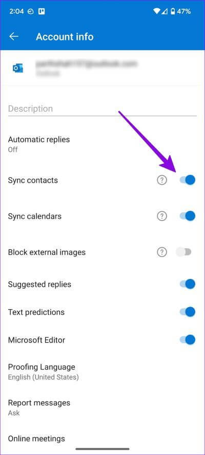 add-Outlook-contacts-on-Android-14 أفضل 3 طرق لإضافة جهات اتصال Outlook على Android