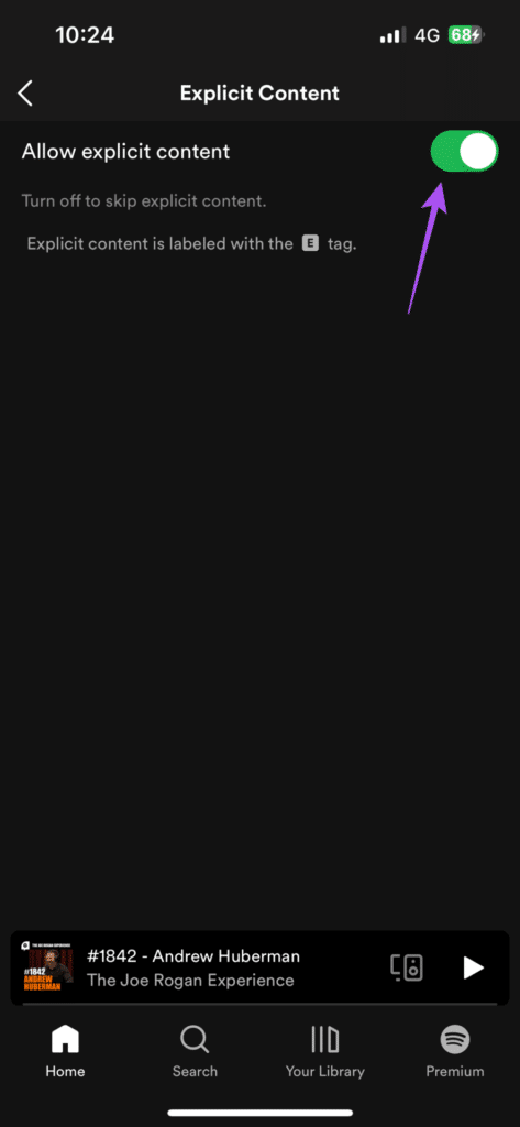 allow-explicit-content-spotify-iphone-473x1024-1 أفضل 8 إصلاحات لعدم تشغيل ملفات البودكاست على Spotify على iPhone