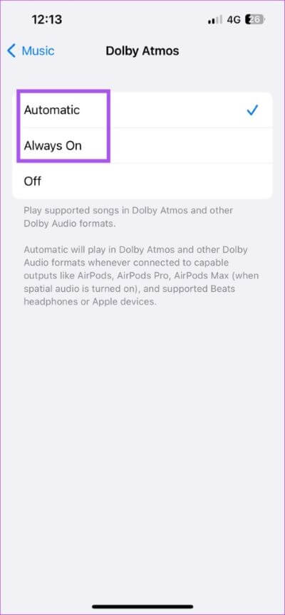 always-on-dolby-atmos-apple-music-iphone-474x1024-1 أفضل 6 إصلاحات لعدم عمل Dolby Atmos في Apple Music على iPhone