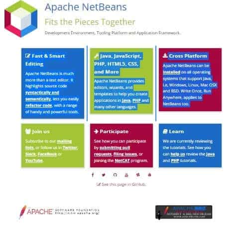 apache-netbeans أفضل 30 Code Editor "محرر كود" لـ Windows