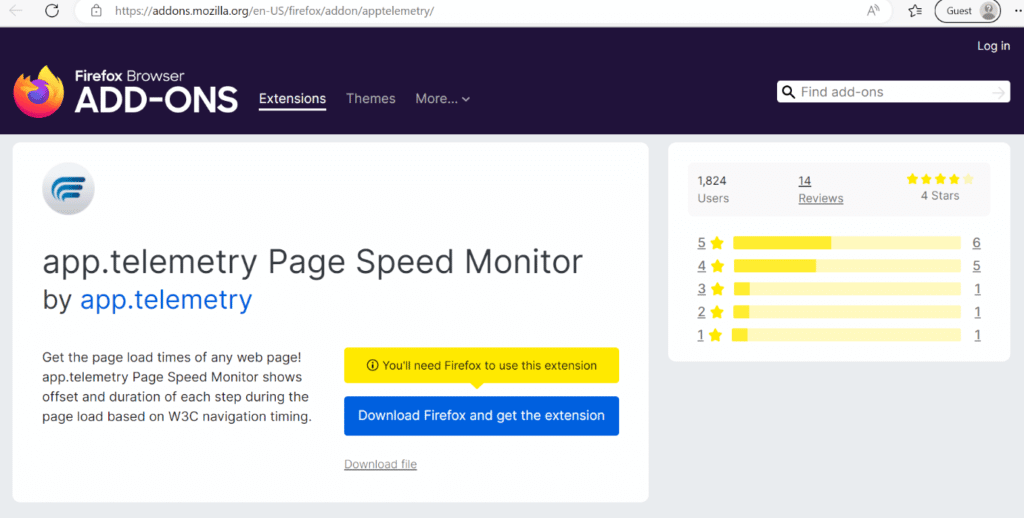 app-telemetry-page-speed-monitor-firefox-extension-1024x518-1 أفضل 26 إضافة لمتصفح Firefox للمطورين والمصممين
