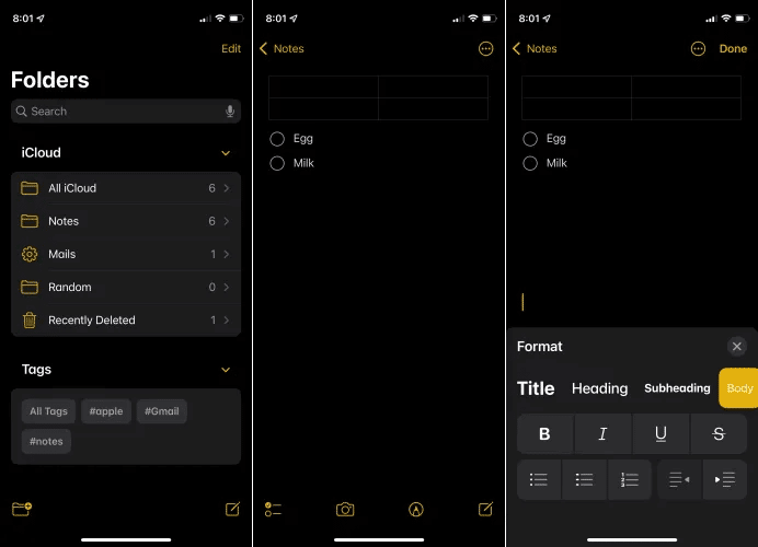 apple-notes-formatting-menu-ios-15.png مقارنة بين Google Keep و Evernote و Apple Notes: ما هو أفضل تطبيق لتدوين الملاحظات؟