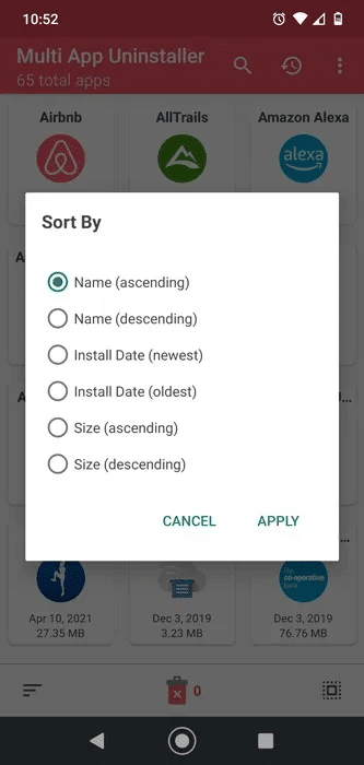 batch-uninstall-apps-android-sort.jpg كيفية إلغاء تثبيت التطبيقات دفعة واحدة بسهولة على Android