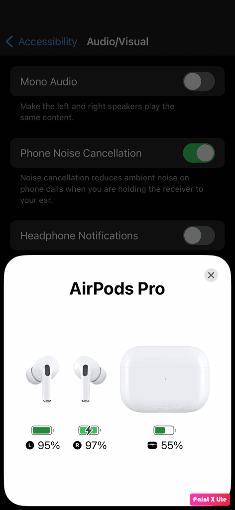 battery-percentage كيفية إصلاح AirPods متصلة ولكن الصوت يأتي من الهاتف
