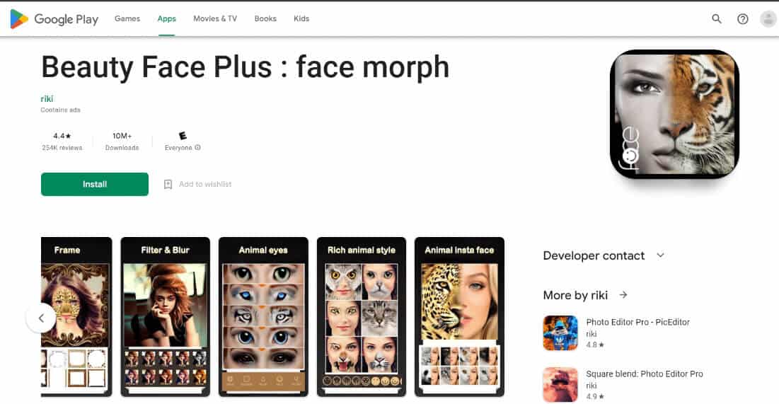 beauty-face-plus-playstore أفضل 20 تطبيق لتحويل صور الوجه Face Morph مجاني على Android