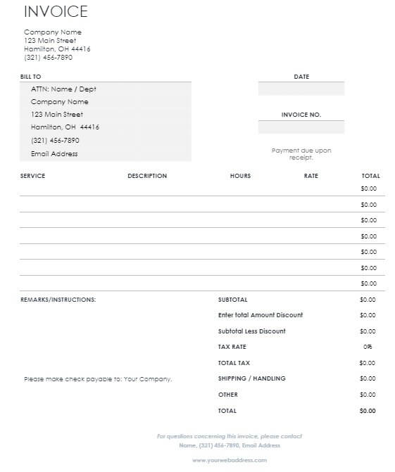 best-invoice-templates-for-google-docs-hourly أفضل 10 قوالب فاتورة لـ Google Docs