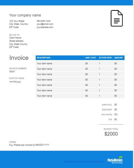 best-invoice-templates-for-google-docs-invoice-fresh أفضل 10 قوالب فاتورة لـ Google Docs