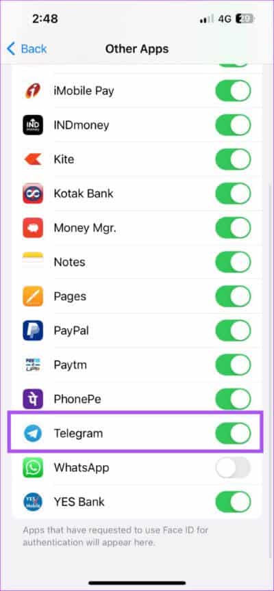 check-face-id-for-telegram-iphone-474x1024-1 أفضل 5 إصلاحات لعدم عمل معرف الوجه Face ID في Telegram على iPhone