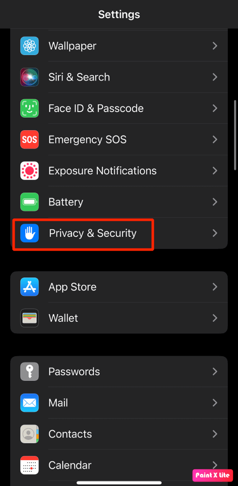 choose-privacy-and-security-1 كيفية إصلاح مشاركة موقعي على iPhone باللون الرمادي