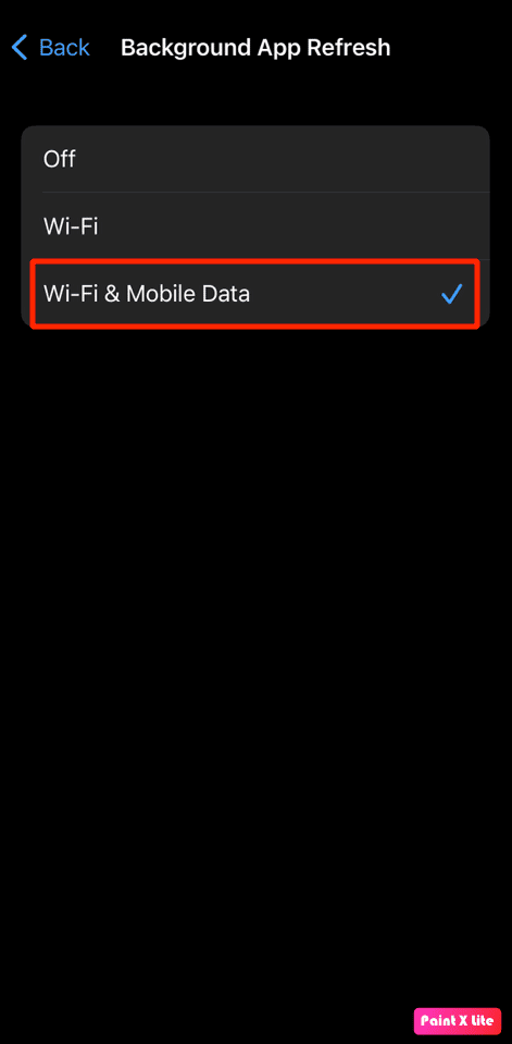 choose-wifi-and-mobile-data-option كيفية إصلاح مشاركة موقعي على iPhone باللون الرمادي