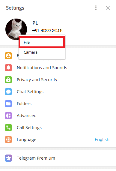 click-file-to-upload-pictures-from-the-computer كيفية إضافة وتغيير وحذف صورة ملف تعريف Telegram