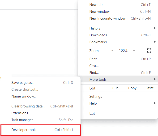 click-on-developer-tools كيفية تعطيل ذاكرة التخزين المؤقت في أدوات مطوري Chrome