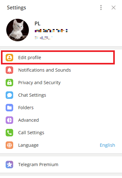 click-on-edit-profile-1 كيفية إضافة وتغيير وحذف صورة ملف تعريف Telegram