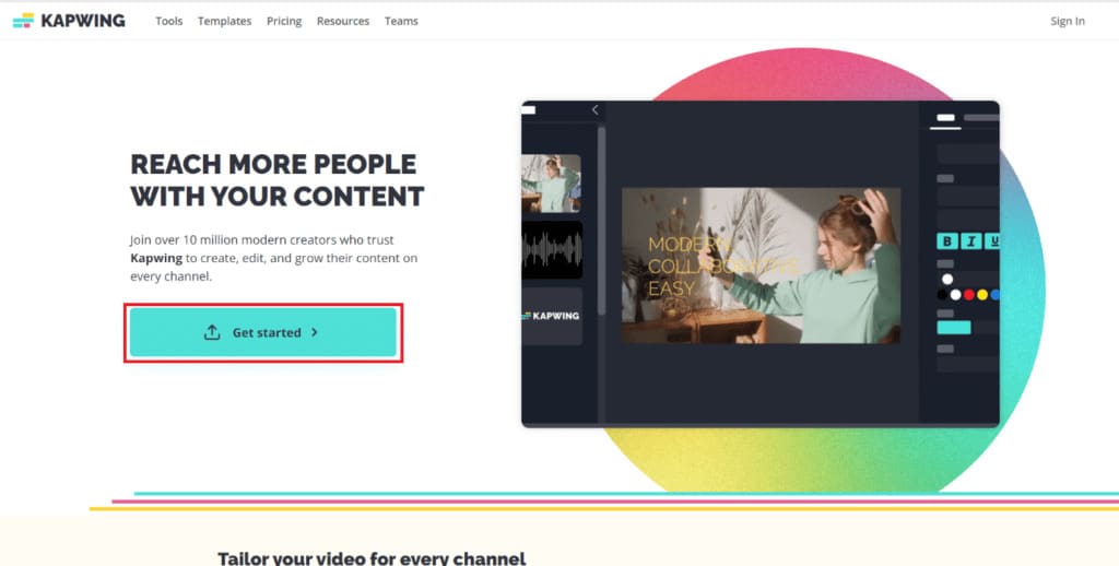 click-on-the-get-started-option-1024x518-1 كيفة الحصول وضع ملء الشاشة في مقاطع فيديو Instagram