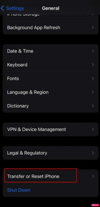 click-on-transfer-or-reset-iphone-495x1024-2-e1671710617855 كيفية إصلاح مشاركة موقعي على iPhone باللون الرمادي