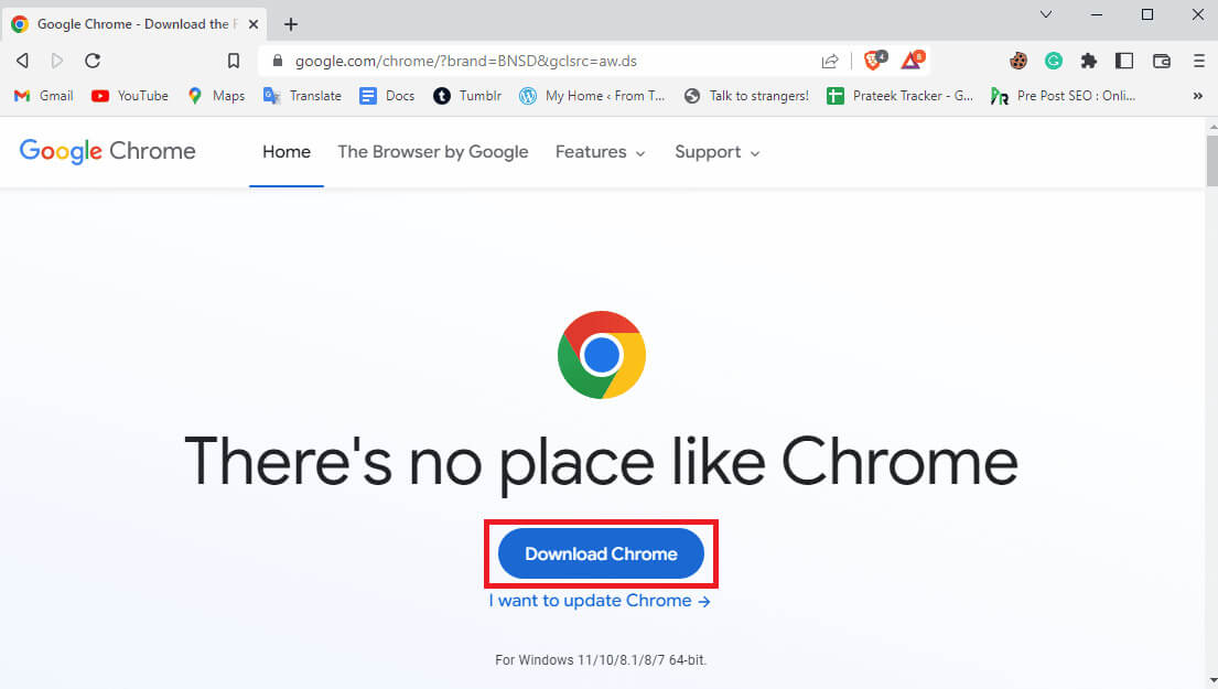 click-the-download-chrome-button-to-download-chrom إصلاح خطأ فشل فحص الفيروسات في Google Chrome