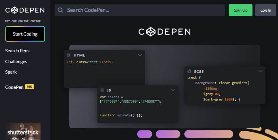 codepen أفضل 30 Code Editor "محرر كود" لـ Windows