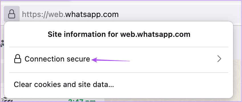 conection-secure-whatsapp-web-fiefox أفضل 5 إصلاحات لعدم وجود صوت في WhatsApp للويب على Mac و Windows