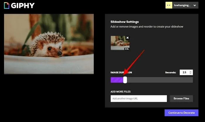 create-gif-giphy-website-slideshow-settings.jpg كيف تصنع صورة GIF بدون تثبيت أي تطبيق
