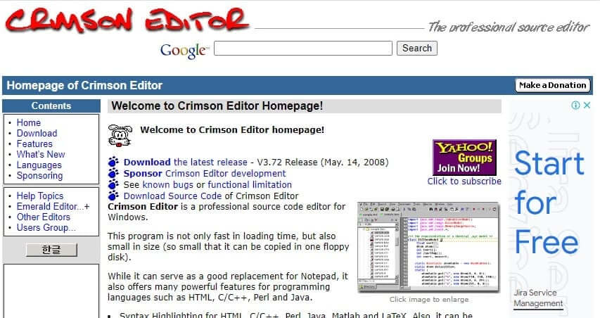 crimson-editor أفضل 30 Code Editor "محرر كود" لـ Windows