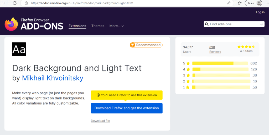 dark-background-and-light-text-firefox-extension-1024x516-1 أفضل 26 إضافة لمتصفح Firefox للمطورين والمصممين