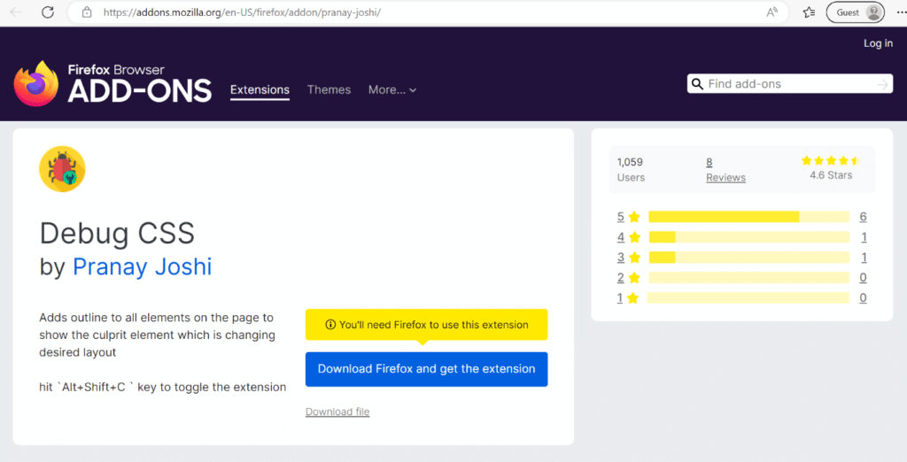 debug-css-firefox-browser-add-on-1024x522-1 أفضل 26 إضافة لمتصفح Firefox للمطورين والمصممين