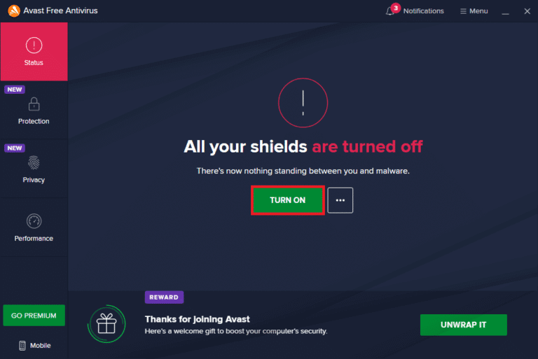 disable-antivirus إصلاح الخطأ Err Proxy Connection Failed على Chrome