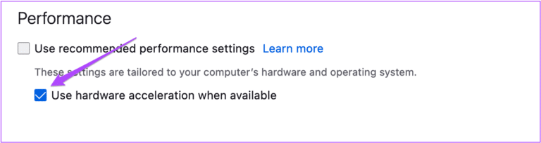 disable-hardware-acceleration-firefox-windows-768x204-1 أفضل 8 إصلاحات لعدم عمل YouTube في Firefox على Mac