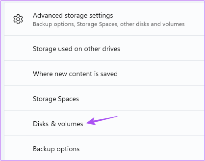 disk-and-volumes-advanced-storage-settings-windows-11 أفضل 5 طرق لتهيئة وفورمات بطاقة SD على Windows 11