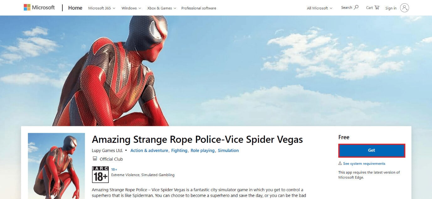 download-page-of-amazing-strange-rope-police-vice أفضل 50 لعبة على Windows 10 للتنزيل المجاني