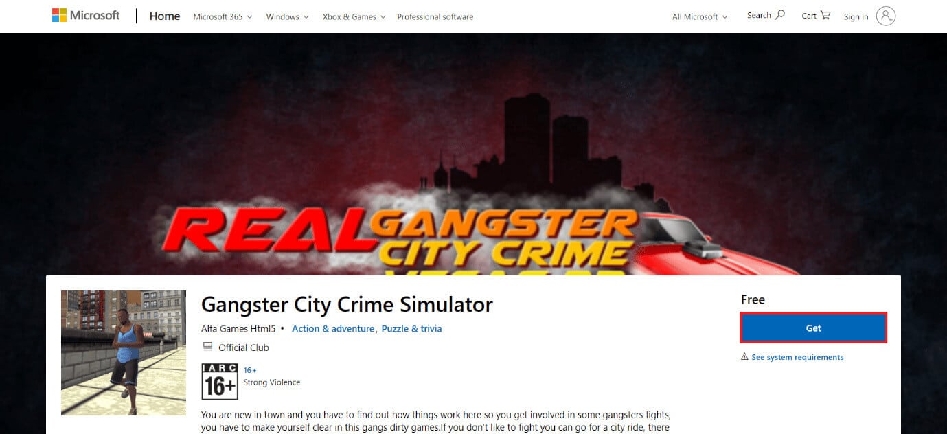 download-page-of-gangster-city-crime-simulator أفضل 50 لعبة على Windows 10 للتنزيل المجاني