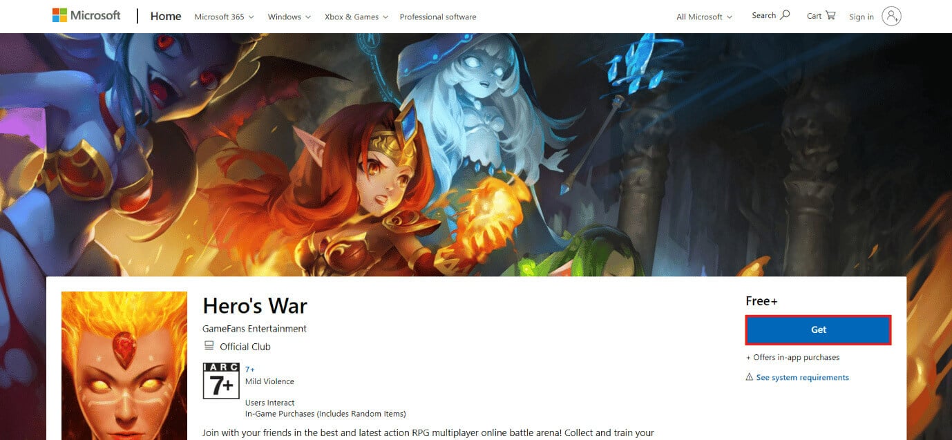 download-page-of-heros-war أفضل 50 لعبة على Windows 10 للتنزيل المجاني