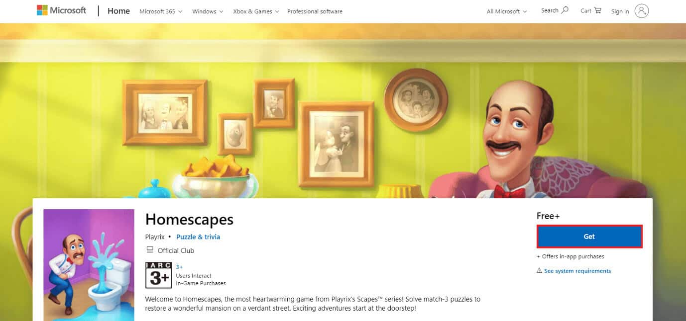 download-page-of-homescapes أفضل 50 لعبة على Windows 10 للتنزيل المجاني