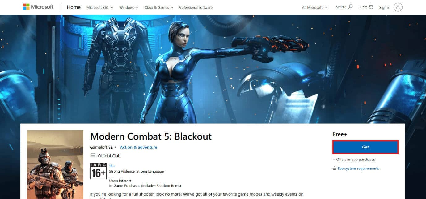 download-page-of-modern-combat-5 أفضل 50 لعبة على Windows 10 للتنزيل المجاني