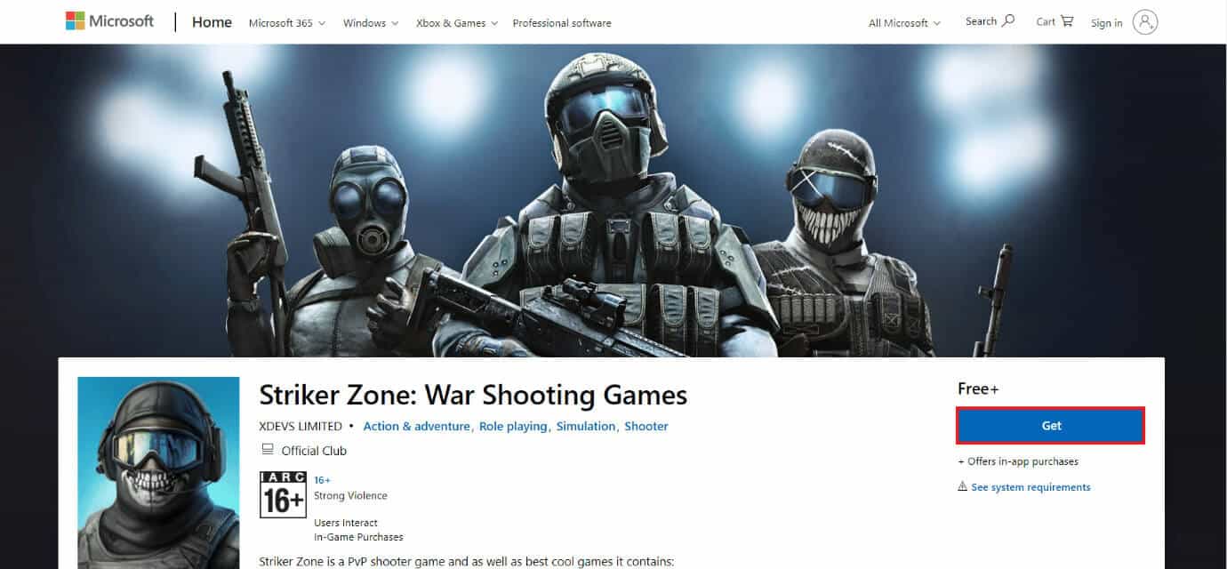 download-page-of-striker-zone-war-shooting-games أفضل 50 لعبة على Windows 10 للتنزيل المجاني