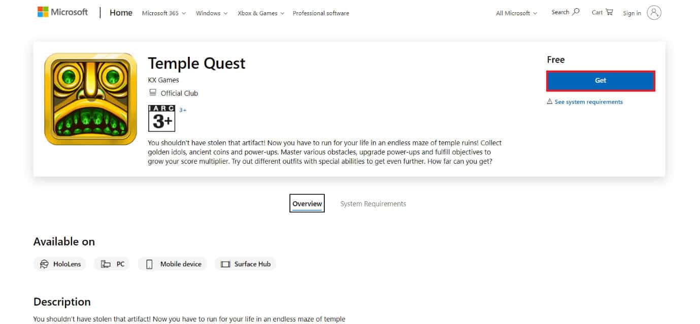 download-page-of-temple-quest أفضل 50 لعبة على Windows 10 للتنزيل المجاني