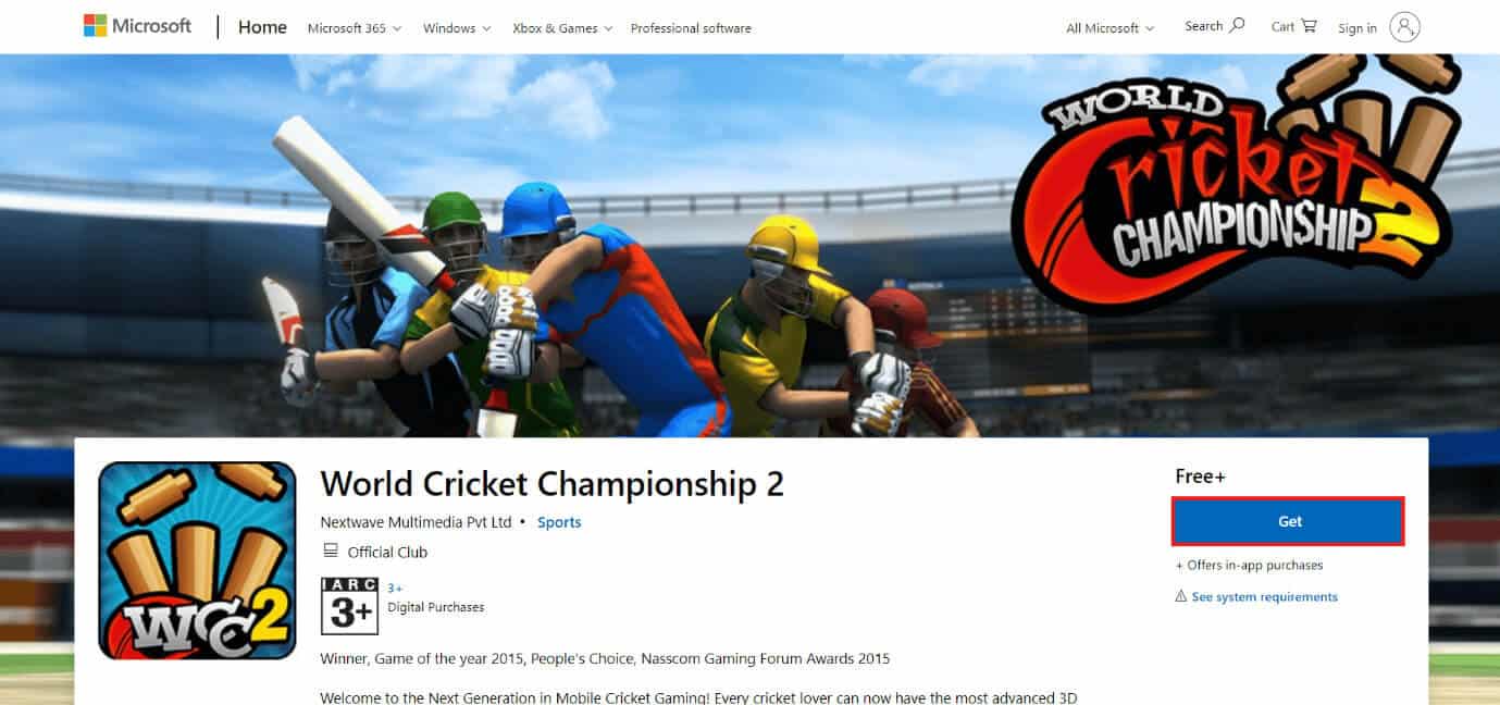 download-page-of-world-cricket-championship-2 أفضل 50 لعبة على Windows 10 للتنزيل المجاني