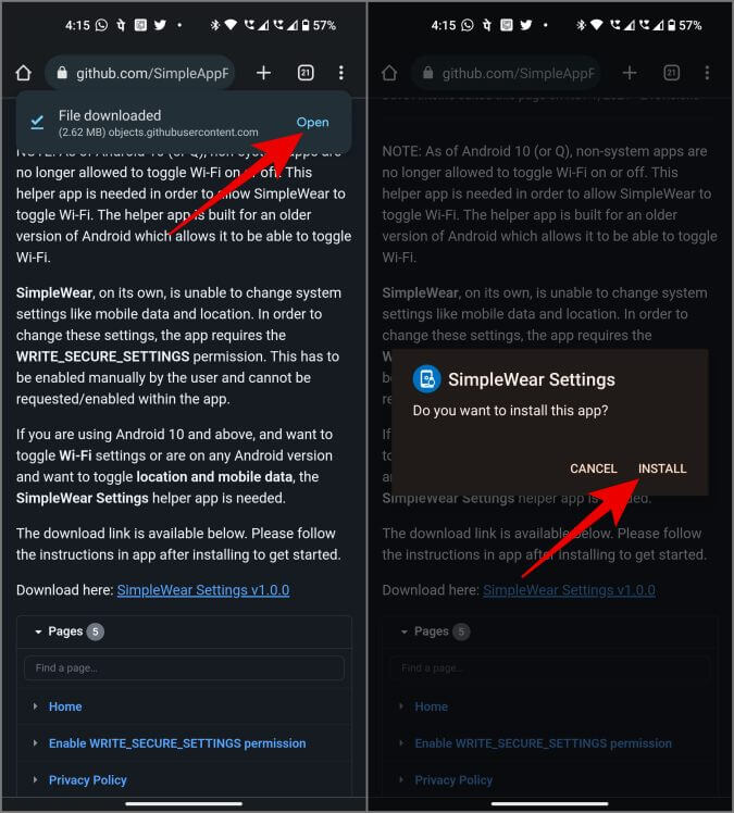 download-simplewear-settings-on-Android كيفية التحكم في هاتف Android الخاص بك باستخدام Galaxy Watch / WearOS