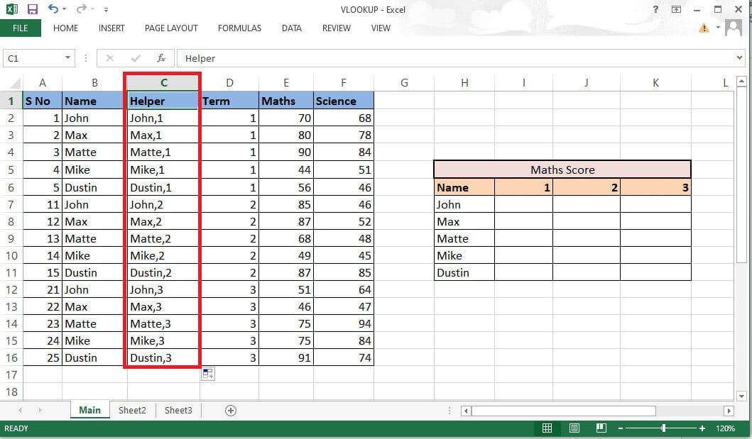 drag-the-formula-to-the-entire-column-to-combine-t كيفية استخدام VLOOKUP بمعايير متعددة