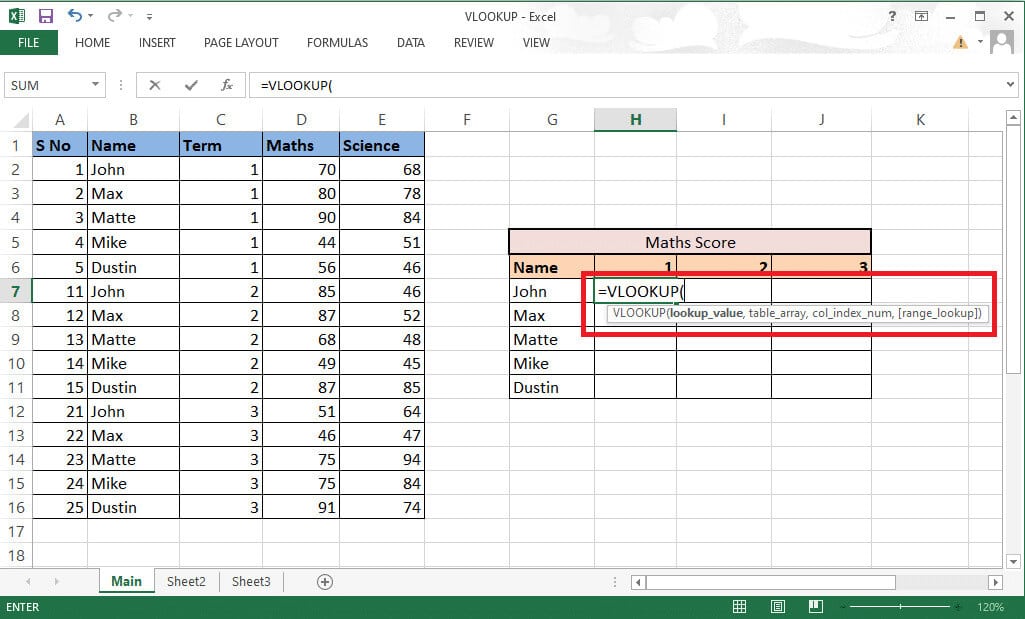 enter-the-vlookup-formula-in-the-required-cell كيفية استخدام VLOOKUP بمعايير متعددة
